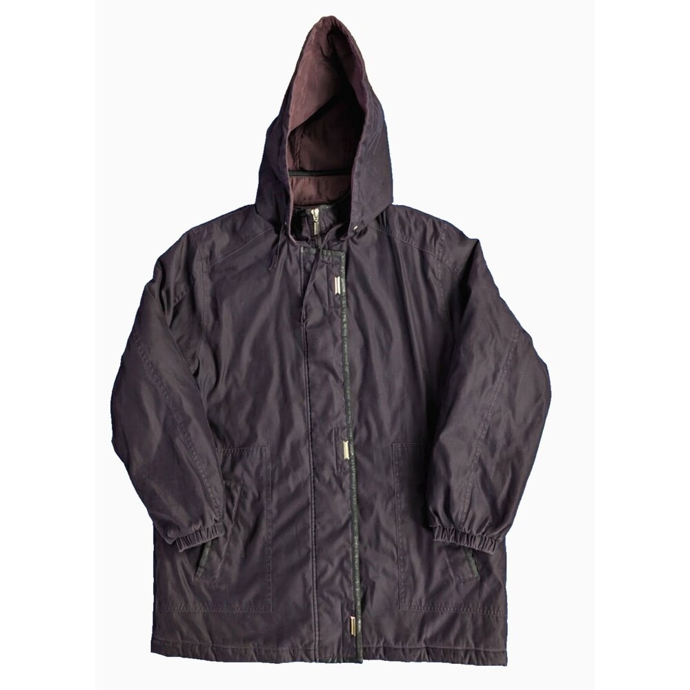 Braetan Women's Dark Purple Hooded Zip Up Puffer Jacket L